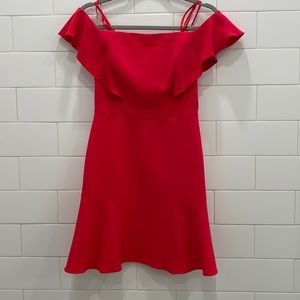 BCBG red Flounce dress